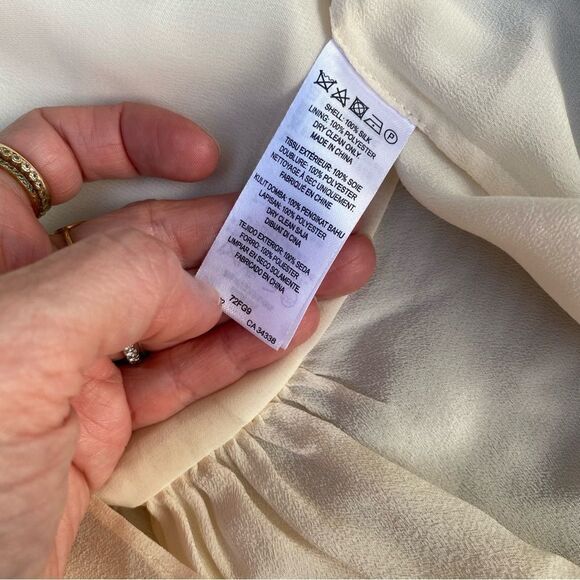 French Connection silk blouse in cream color size 6 - Picture 3 of 8